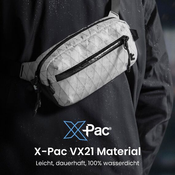 tomtoc X-Pac Sling Bag 3,5L für Nintendo Switch 2 – Leichte RFID-Schutz Schultertasche für Herren & Damen | Anti-Diebstahl & Wasserabweisend Brusttasche für Reise, Wandern, Alltag | Weiß