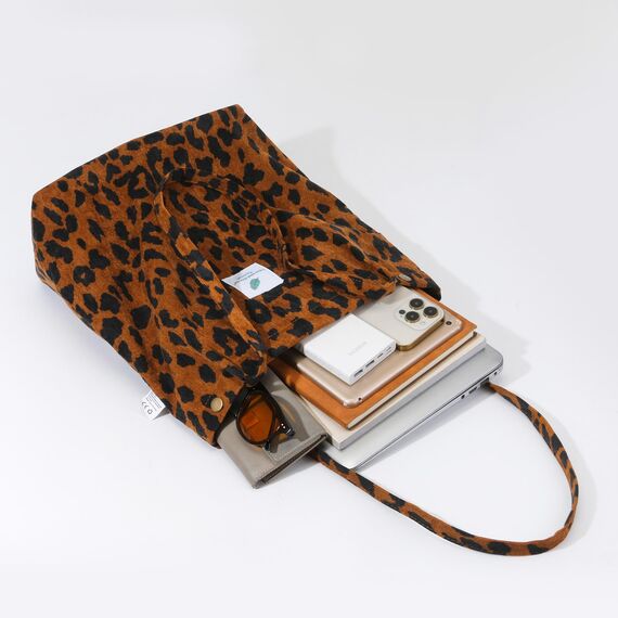 Funtlend Cord Umhängetasche Damen Groß Cord Tasche Damen Cordtasche Cord Shopper Handtasche Schultertasche für Uni Arbeit Mädchen Schule Büro