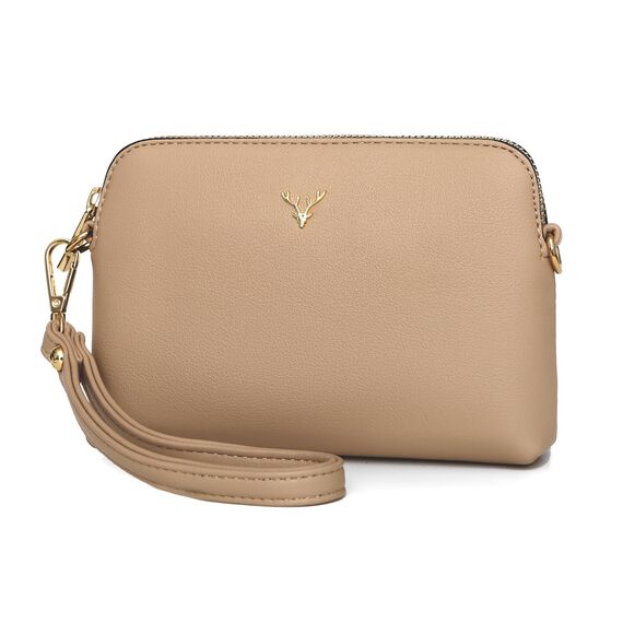 ZMDB Damen Handtasche Klein Umhängetasche PU Leder Handytasche mit Handgelenkband & Verstellbar Abnehmbar Schultergurt, Damen Tasche Reißverschluss Crossbody Bag