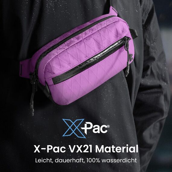 tomtoc X-Pac Sling Bag 3,5L für Nintendo Switch 2 – Leichte RFID-Schutz Schultertasche für Herren & Damen | Anti-Diebstahl & Wasserabweisend Brusttasche für Reise, Wandern, Alltag | Lila