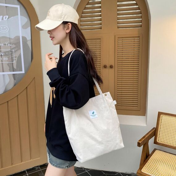 Funtlend Damen Cord Umhängetasche Groß Cordtasche Cord Shopper Handtasche für Uni Arbeit Mädchen Schule Büro, Schwarz/Grau/Beige, 40*35*11 H*W*D