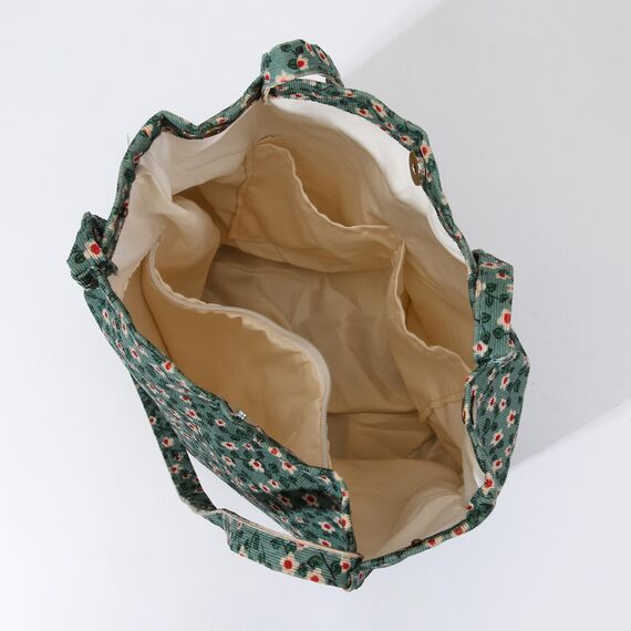 Funtlend Cord Umhängetasche Damen Groß Cord Tasche Damen Cordtasche Shopper Handtasche Schultertasche für Uni Arbeit Mädchen Schule Büro