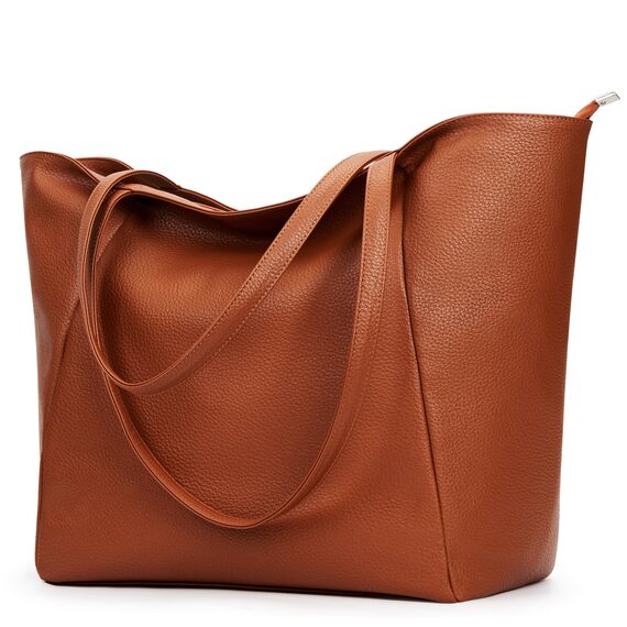 KALIDI Handtasche Damen Shopper Tasche Tote Bag PU Leder Große Schultertasche mit Reißverschluss für Arbeit,Einkauf，Schule