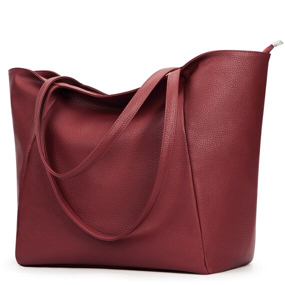 KALIDI Handtasche Damen Shopper Tasche Tote Bag PU Leder Große Schultertasche mit Reißverschluss für Arbeit,Einkauf，Schule