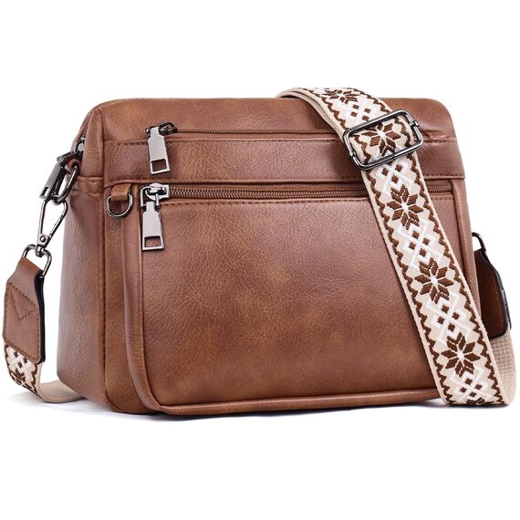 MUIIKOLA umhängetasche damen，umhängetasche mittelgroß tasche umhängetasche,damen leder，Weich Breiter Gurt