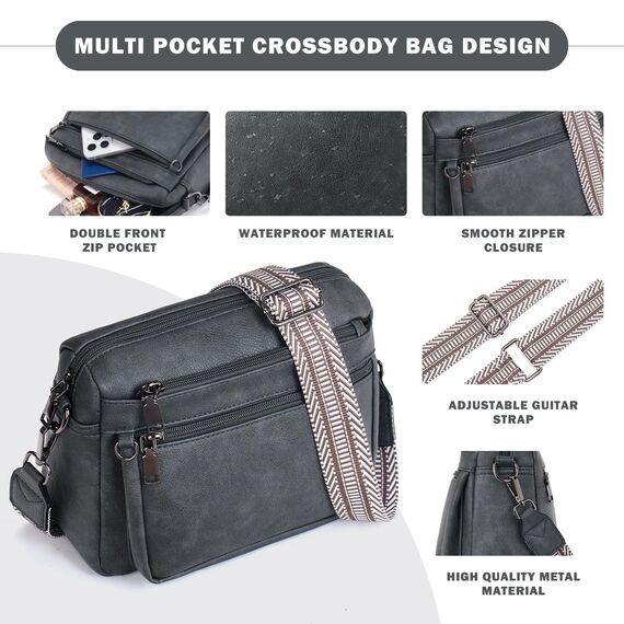 MUIIKOLA umhängetasche damen，umhängetasche mittelgroß tasche umhängetasche,damen leder，Weich Breiter Gurt