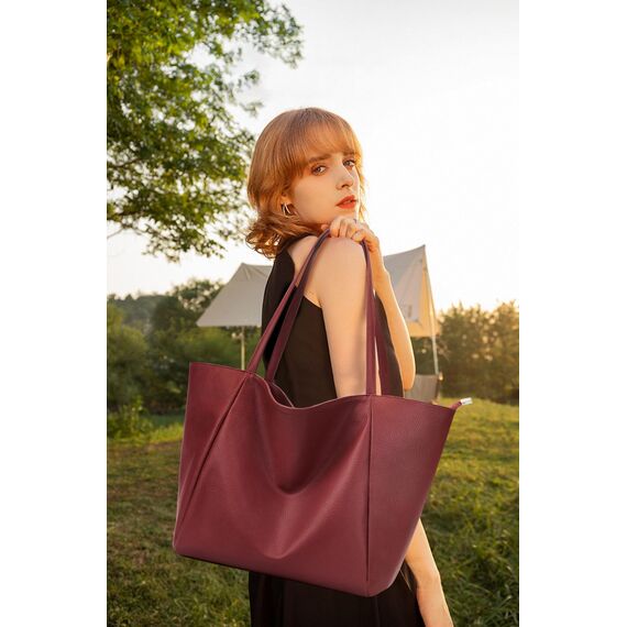 KALIDI Handtasche Damen Shopper Tasche Tote Bag PU Leder Große Schultertasche mit Reißverschluss für Arbeit,Einkauf，Schule