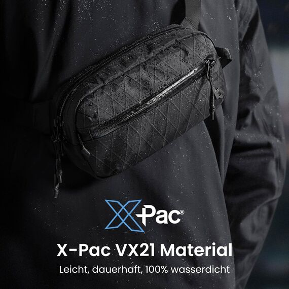 tomtoc X-Pac Sling Bag 3,5L für Nintendo Switch 2 – Leichte RFID-Schutz Schultertasche für Herren & Damen | Anti-Diebstahl & Wasserabweisend Brusttasche für Reise, Wandern, Alltag | Schwarz