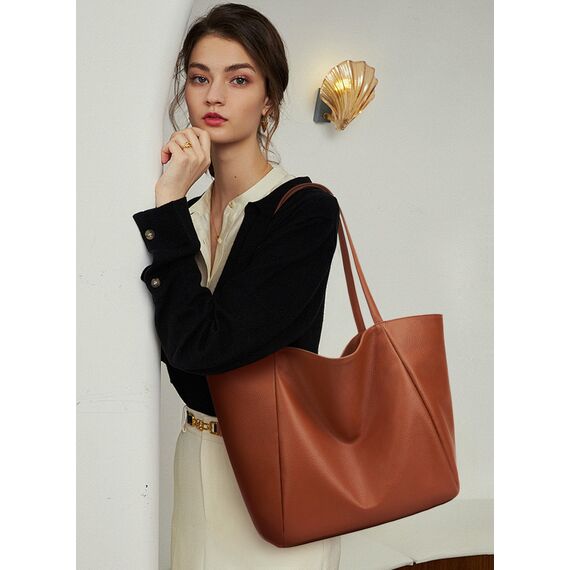 KALIDI Handtasche Damen Shopper Tasche Tote Bag PU Leder Große Schultertasche mit Reißverschluss für Arbeit,Einkauf，Schule