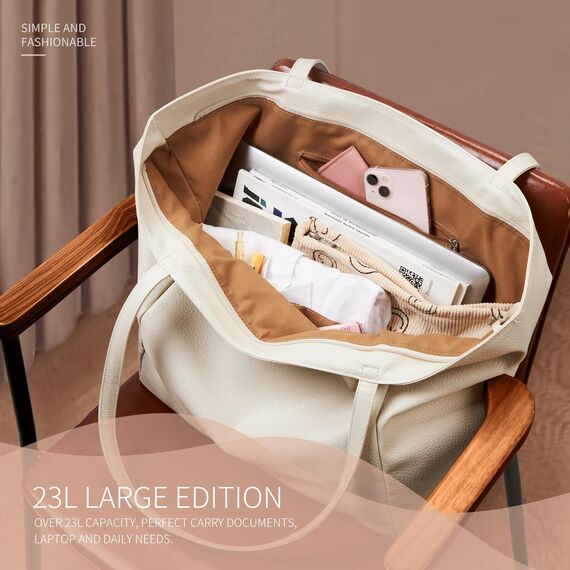 KALIDI Handtasche Damen Shopper Tasche Tote Bag PU Leder Große Schultertasche mit Reißverschluss für Arbeit,Einkauf，Schule