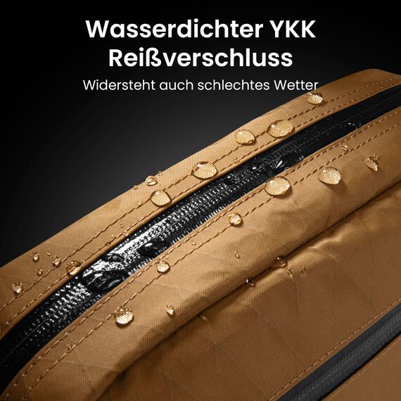 tomtoc X-Pac Sling Bag für Herren Damen, 3,5 Liter Bauchtasche Brusttasche Gürteltasche Schultertasche Umhängetasche Crossbody Bag mit RFID Schutz für Wandern Travel Reise Alltag, Braun