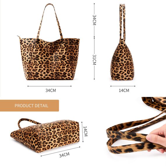 KALIDI Handtasche Damen Shopper Tasche Tote Bag PU Leder Große Schultertasche mit Reißverschluss für Arbeit,Einkauf，Schule