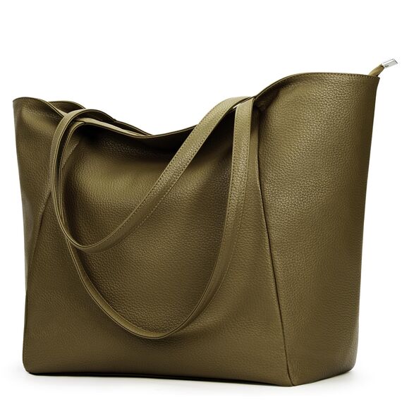 KALIDI Handtasche Damen Shopper Tasche Tote Bag PU Leder Große Schultertasche mit Reißverschluss für Arbeit,Einkauf，Schule