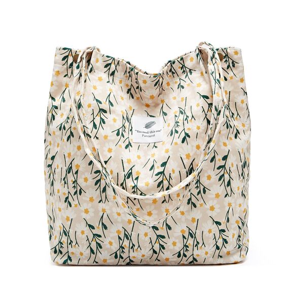 Funtlend Cord Umhängetasche Damen Groß Cord Tasche Damen Cordtasche Handtasche Schultertasche für Uni Arbeit Mädchen Schule Büro