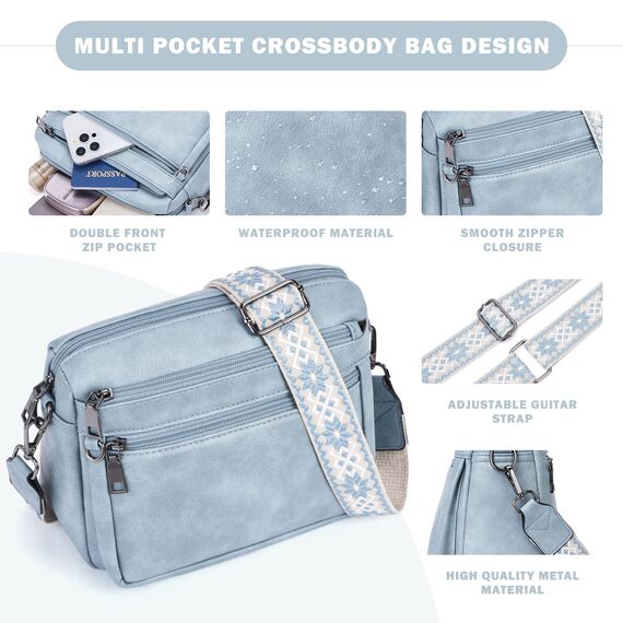 MUIIKOLA umhängetasche damen，umhängetasche mittelgroß tasche umhängetasche,damen leder，Weich Breiter Gurt