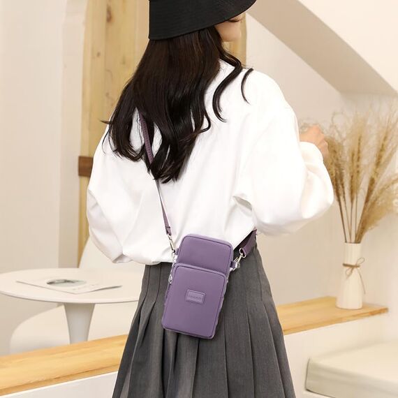 DuoLmi Umhängetasche Damen Klein, Crossbody Tasche für Damen, Nylon Handy Mini-Tasche Kleine Schultertasche Multifunktionale Handytasche, Handytasche zum Umhängen Damen