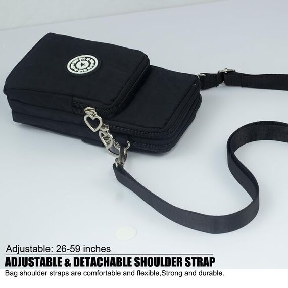 DuoLmi Umhängetasche Klein, Crossbody Tasche für, Nylon Handy Mini-Tasche Kleine Schultertasche Multifunktionale Handytasche, Handytasche zum Umhängen