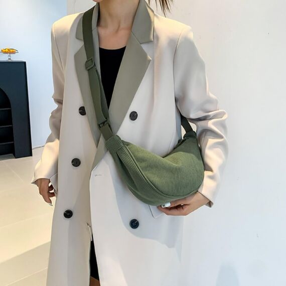 Aucuu Damen Halbmond Crossbody Umhängetasche Klein mit Verstellbarem Schultergurt - Hobo Halfmoon Bag Einfarbige Messenger Bag für Damen Reisen