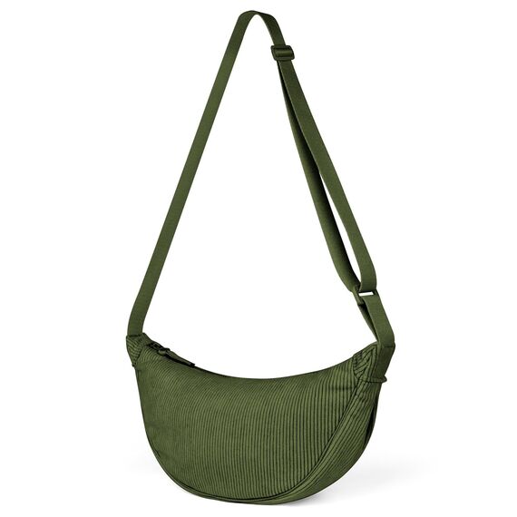 Aucuu Damen Halbmond Crossbody Umhängetasche Klein mit Verstellbarem Schultergurt - Hobo Halfmoon Bag Einfarbige Messenger Bag für Damen Reisen