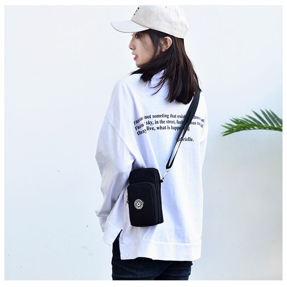 DuoLmi Umhängetasche Klein, Crossbody Tasche für, Nylon Handy Mini-Tasche Kleine Schultertasche Multifunktionale Handytasche, Handytasche zum Umhängen