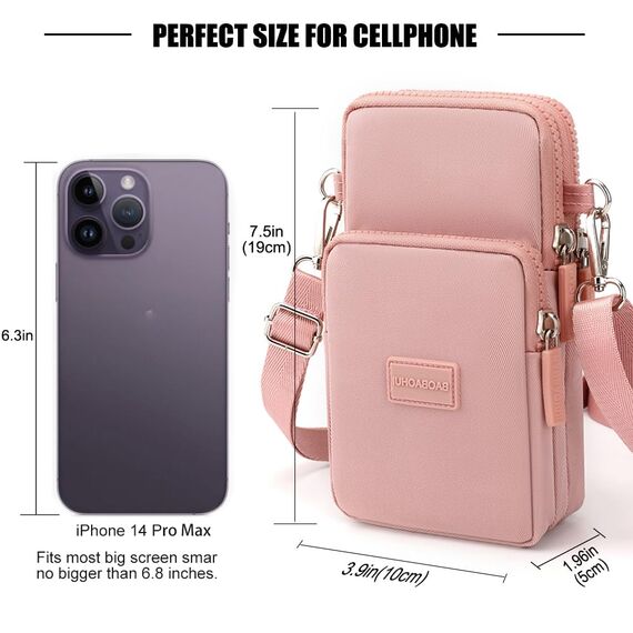 DuoLmi Umhängetasche Damen Klein, Crossbody Tasche für Damen, Nylon Handy Mini-Tasche Kleine Schultertasche Multifunktionale Handytasche, Handytasche zum Umhängen Damen