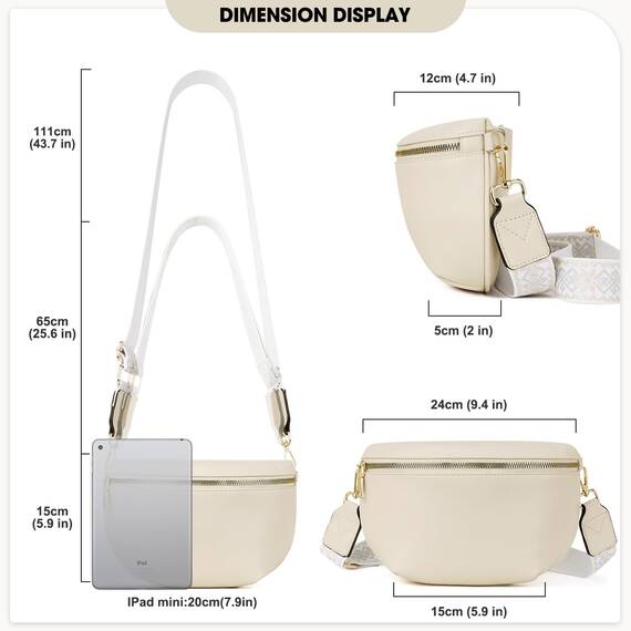 Roulens Kleine Damen Umhängetaschen,Elegant Bauchtasche Damen,Umhängetasche aus Veganes Leder,Crossbody Bag Damen,RFID Blockierung Kartenschlitz Brusttasche mit Verstellbar Abnehmbar Breiter Gurt