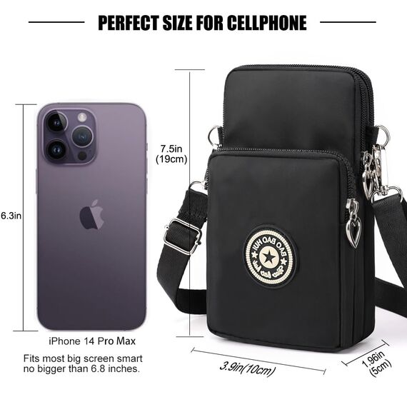 DuoLmi Umhängetasche Klein, Crossbody Tasche für, Nylon Handy Mini-Tasche Kleine Schultertasche Multifunktionale Handytasche, Handytasche zum Umhängen