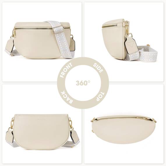 Roulens Kleine Damen Umhängetaschen,Elegant Bauchtasche Damen,Umhängetasche aus Veganes Leder,Crossbody Bag Damen,RFID Blockierung Kartenschlitz Brusttasche mit Verstellbar Abnehmbar Breiter Gurt