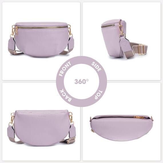 Roulens Kleine Damen Umhängetaschen,Elegant Bauchtasche Damen,Umhängetasche aus Veganes Leder,Crossbody Bag Damen,RFID Blockierung Kartenschlitz Brusttasche mit Verstellbar Abnehmbar Breiter Gurt