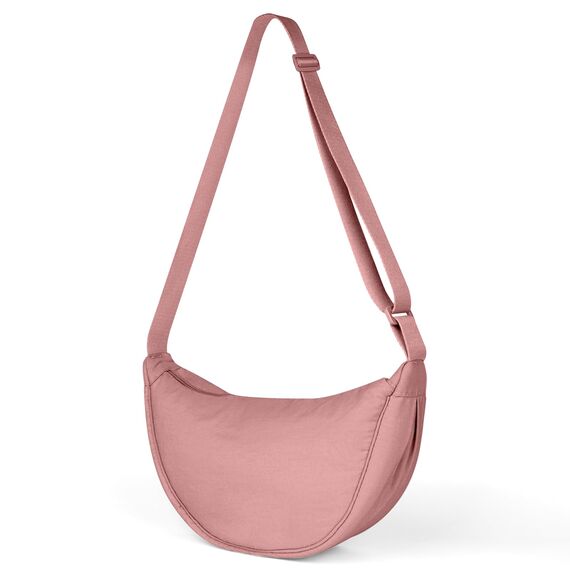 Aucuu Halbmond Crossbody Schultertasche für Damen, Klein mit Verstellbarer Schultergurt, Hobo Halfmoon Bag Einfarbige Messenger Bag für Reisen