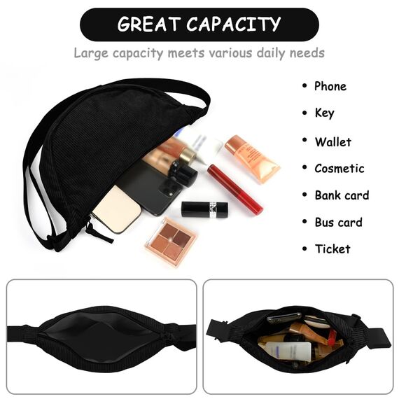 Aucuu Halbmond Crossbody Tasche Klein, Umhängetasche mit Verstellbarer Schultergurt, Hobo Messenger für Reisen