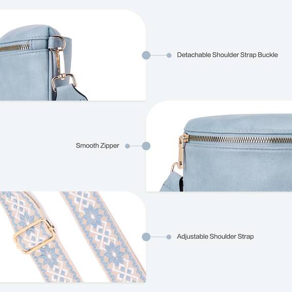 Roulens Kleine Damen Umhängetaschen,Elegant Bauchtasche Damen,Umhängetasche aus Veganes Leder,Crossbody Bag Damen,RFID Blockierung Kartenschlitz Brusttasche mit Verstellbar Abnehmbar Breiter Gurt