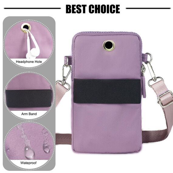 DuoLmi Umhängetasche Damen Klein, Crossbody Tasche für Damen, Nylon Handy Mini-Tasche Kleine Schultertasche Multifunktionale Handytasche, Handytasche zum Umhängen Damen