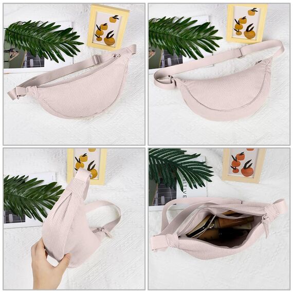 Aucuu Halbmond Crossbody Schultertasche für Damen, Klein mit Verstellbarer Schultergurt, Hobo Halfmoon Bag Einfarbige Messenger Bag für Reisen