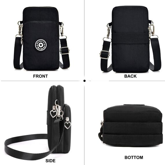 DuoLmi Umhängetasche Klein, Crossbody Tasche für, Nylon Handy Mini-Tasche Kleine Schultertasche Multifunktionale Handytasche, Handytasche zum Umhängen