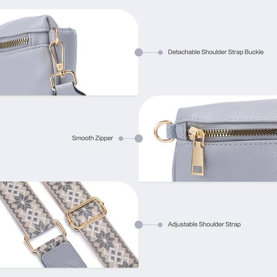Roulens Kleine Damen Umhängetaschen,Elegant Bauchtasche Damen,Umhängetasche aus Veganes Leder,Crossbody Bag Damen,RFID Blockierung Kartenschlitz Brusttasche mit Verstellbar Abnehmbar Breiter Gurt