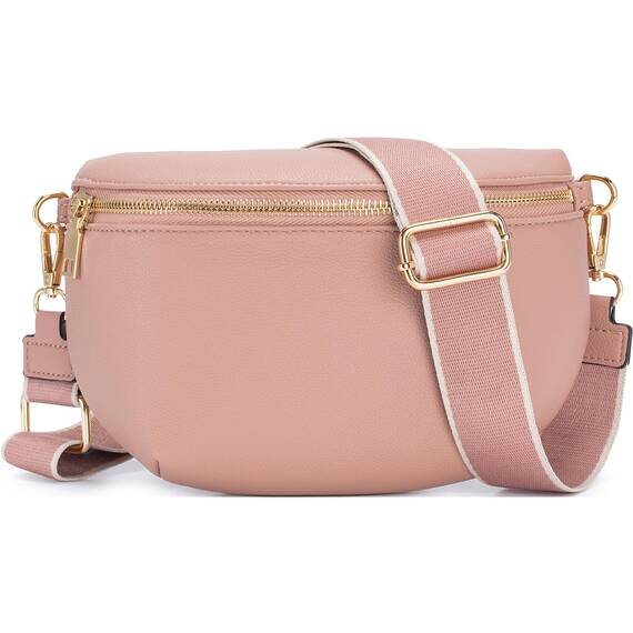 Roulens Kleine Damen Umhängetaschen,Elegant Bauchtasche Damen,Umhängetasche aus Veganes Leder,Crossbody Bag Damen,RFID Blockierung Kartenschlitz Brusttasche mit Verstellbar Abnehmbar Breiter Gurt