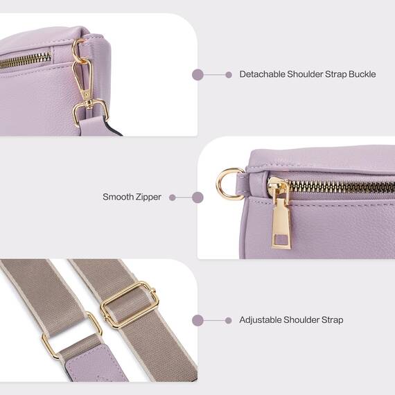 Roulens Kleine Damen Umhängetaschen,Elegant Bauchtasche Damen,Umhängetasche aus Veganes Leder,Crossbody Bag Damen,RFID Blockierung Kartenschlitz Brusttasche mit Verstellbar Abnehmbar Breiter Gurt