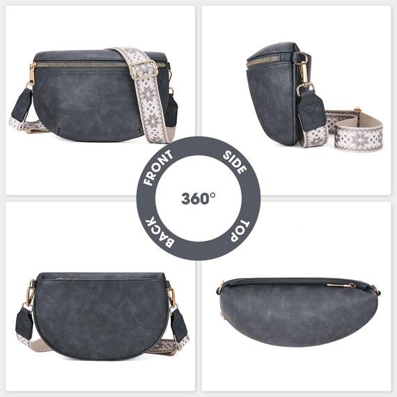 Roulens Kleine Damen Umhängetaschen,Elegant Bauchtasche Damen,Umhängetasche aus Veganes Leder,Crossbody Bag Damen,RFID Blockierung Kartenschlitz Brusttasche mit Verstellbar Abnehmbar Breiter Gurt