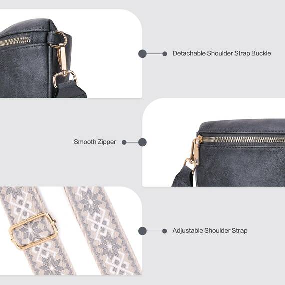 Roulens Kleine Damen Umhängetaschen,Elegant Bauchtasche Damen,Umhängetasche aus Veganes Leder,Crossbody Bag Damen,RFID Blockierung Kartenschlitz Brusttasche mit Verstellbar Abnehmbar Breiter Gurt