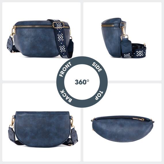 Roulens Kleine Damen Umhängetaschen,Elegant Bauchtasche Damen,Umhängetasche aus Veganes Leder,Crossbody Bag Damen,RFID Blockierung Kartenschlitz Brusttasche mit Verstellbar Abnehmbar Breiter Gurt