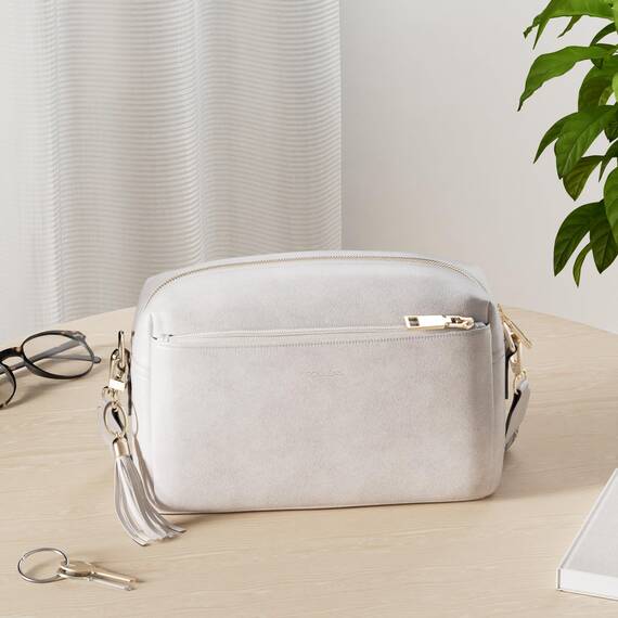 Roulens Damen Handy Umhängetasche,Veganem Leder Crossbody Schultertasche,Breiter Riemen Abendtasche mit drei Reißverschlussfächern Handtaschemit mit Kartenschlitz Verstellbar Abnehmbar Schultergurt