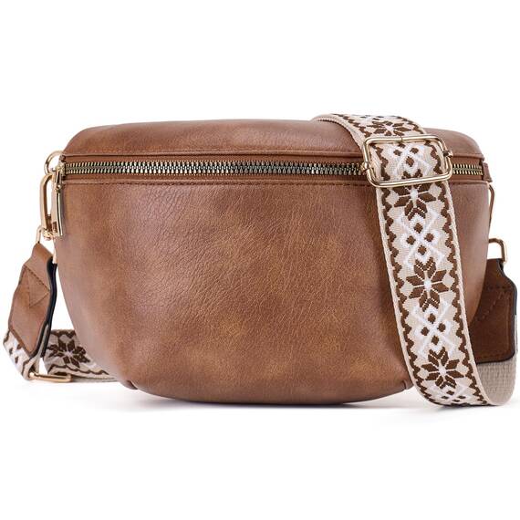 Roulens Kleine Damen Umhängetaschen,Elegant Bauchtasche Damen,Umhängetasche aus Veganes Leder,Crossbody Bag Damen,RFID Blockierung Kartenschlitz Brusttasche mit Verstellbar Abnehmbar Breiter Gurt