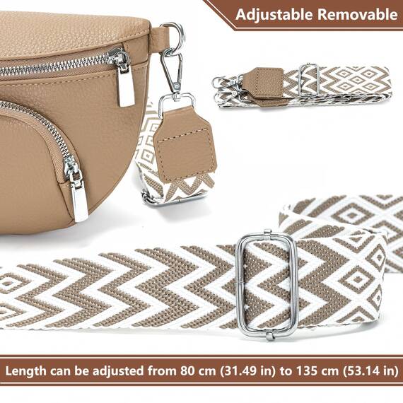 Rorimyth Bauchtasche Damen Khaki Umhängetasche Damen Klein Veganes Leder Handtasche Crossbody Bag Gürteltasche Brusttasche Hüfttasche