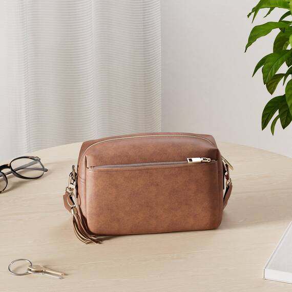 Roulens Damen Handy Umhängetasche,Veganem Leder Crossbody Schultertasche,Breiter Riemen Abendtasche mit drei Reißverschlussfächern Handtaschemit mit Kartenschlitz Verstellbar Abnehmbar Schultergurt