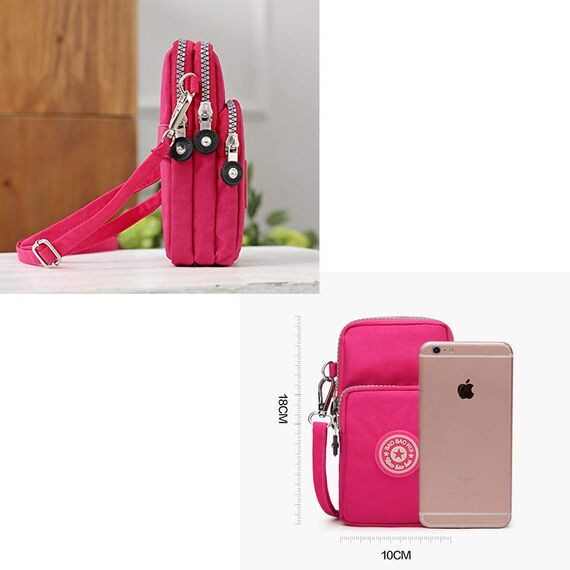 DuoLmi Umhängetaschen für Damen, wasserdichte Handytasche Handgelenktasche mit Reißverschluss Handytasche Kleine Handtasche Umhängetasche Schultertasche Kompatibel mit iPhone 15 Pro Max/15/14/13/12/11