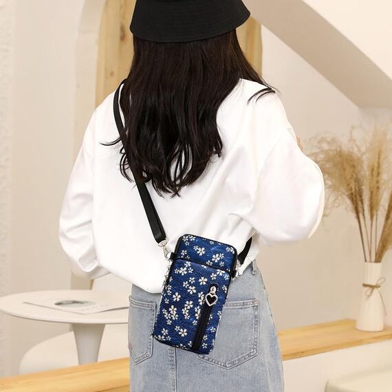 DuoLmi Umhängetasche Damen Klein, Crossbody Tasche für Damen, Nylon Handy Mini-Tasche Kleine Schultertasche Multifunktionale Handytasche, Handytasche zum Umhängen Damen