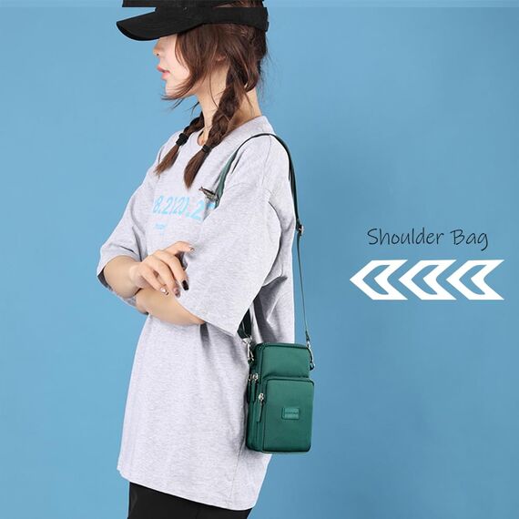 DuoLmi Umhängetasche Damen Klein, Crossbody Tasche für Damen, Nylon Handy Mini-Tasche Kleine Schultertasche Multifunktionale Handytasche, Handytasche zum Umhängen Damen