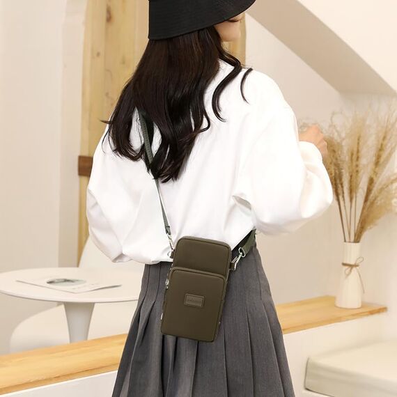 DuoLmi Umhängetasche Damen Klein, Crossbody Tasche für Damen, Nylon Handy Mini-Tasche Kleine Schultertasche Multifunktionale Handytasche, Handytasche zum Umhängen Damen