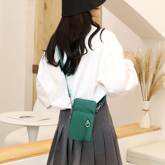 DuoLmi Umhängetaschen für Frauen, wasserdichte Handytasche, Nylon-Handgelenktasche, Reißverschluss, Handytasche, Handtasche, Armband, Umhängetasche, Samsung Galaxy S23, S22…